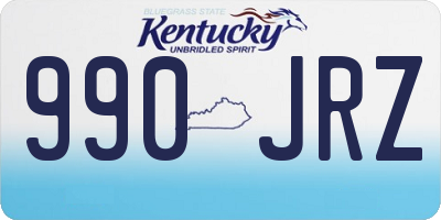 KY license plate 990JRZ