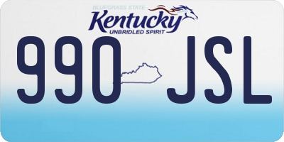KY license plate 990JSL