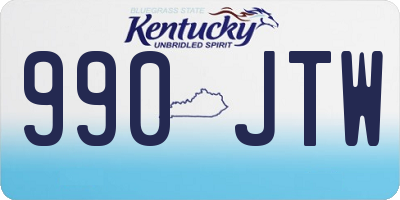 KY license plate 990JTW