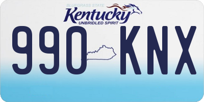 KY license plate 990KNX