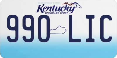 KY license plate 990LIC