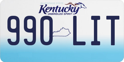 KY license plate 990LIT