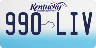 KY license plate 990LIV
