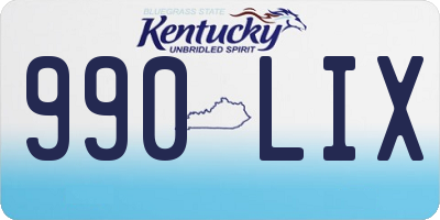KY license plate 990LIX