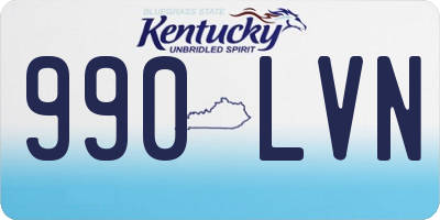 KY license plate 990LVN