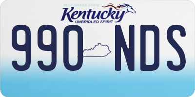 KY license plate 990NDS