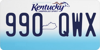 KY license plate 990QWX