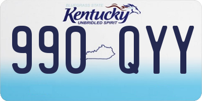 KY license plate 990QYY