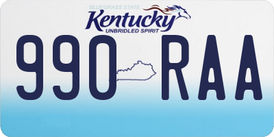 KY license plate 990RAA