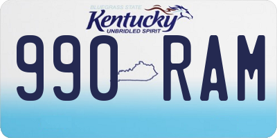 KY license plate 990RAM