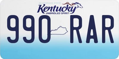 KY license plate 990RAR
