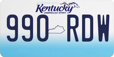 KY license plate 990RDW