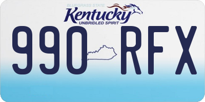 KY license plate 990RFX