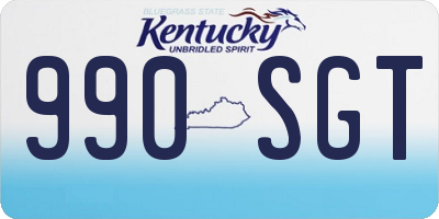 KY license plate 990SGT