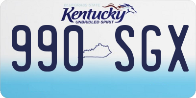 KY license plate 990SGX