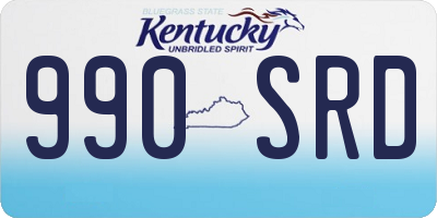 KY license plate 990SRD