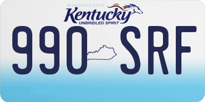 KY license plate 990SRF