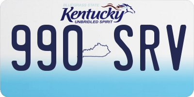 KY license plate 990SRV