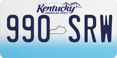 KY license plate 990SRW