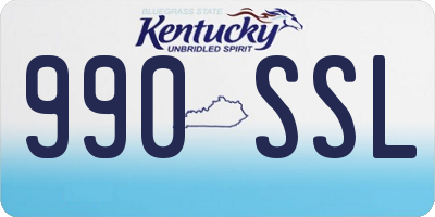 KY license plate 990SSL