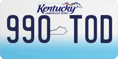 KY license plate 990TOD