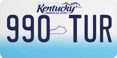 KY license plate 990TUR