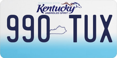 KY license plate 990TUX