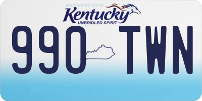 KY license plate 990TWN
