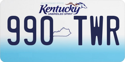 KY license plate 990TWR
