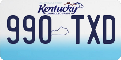 KY license plate 990TXD