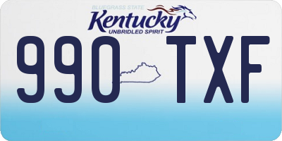 KY license plate 990TXF