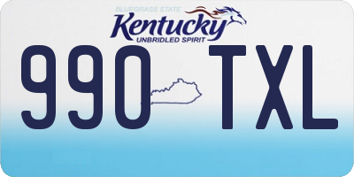 KY license plate 990TXL