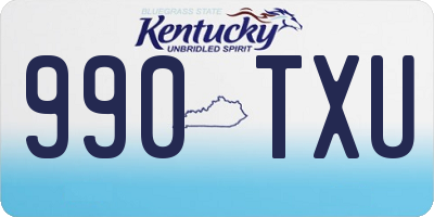 KY license plate 990TXU