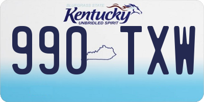 KY license plate 990TXW