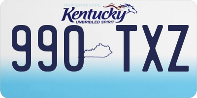 KY license plate 990TXZ