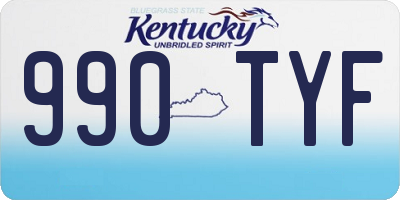 KY license plate 990TYF