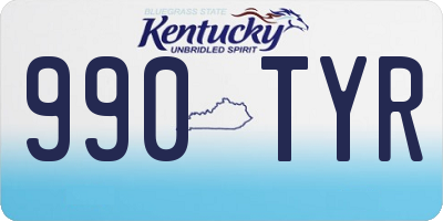 KY license plate 990TYR