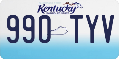 KY license plate 990TYV