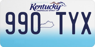 KY license plate 990TYX