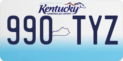KY license plate 990TYZ