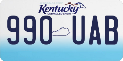 KY license plate 990UAB