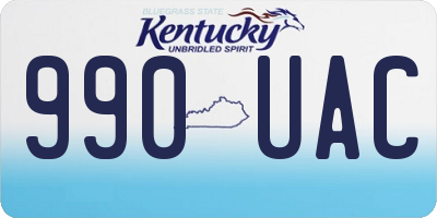 KY license plate 990UAC