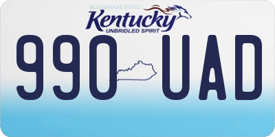 KY license plate 990UAD