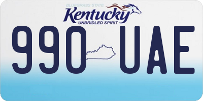 KY license plate 990UAE