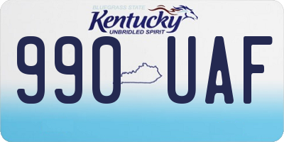 KY license plate 990UAF