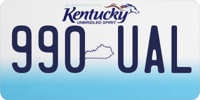 KY license plate 990UAL