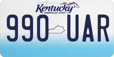 KY license plate 990UAR