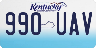 KY license plate 990UAV