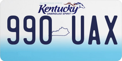 KY license plate 990UAX