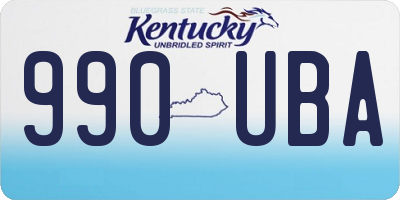 KY license plate 990UBA